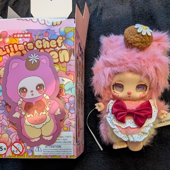 Liila's Chef Kitten Plush Blind Box Opened Hazelnut Cream Puff Purple Eyes - Picture 1 of 11